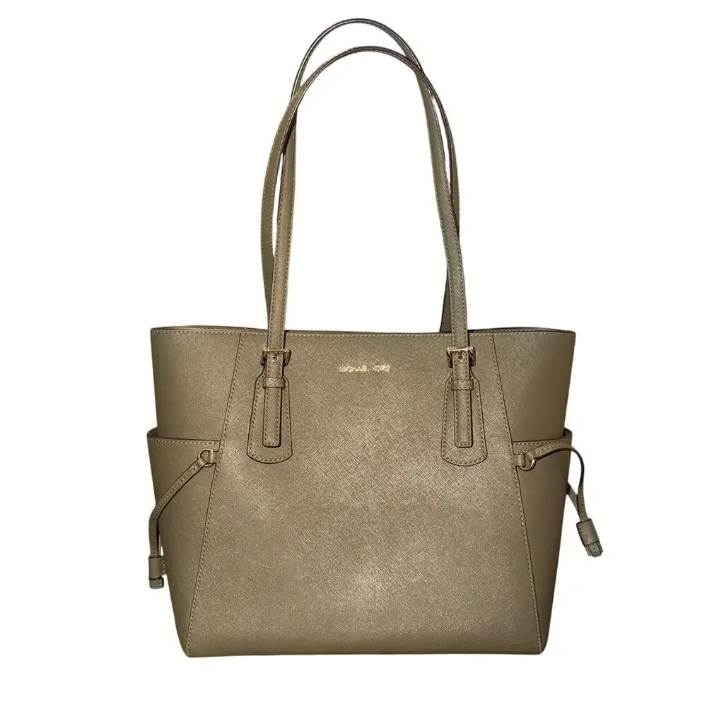 Michael Kors Voyager Large Saffiano Leather Tote Bag Olive Green Purse